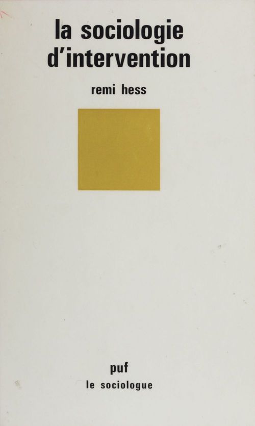 ebook cover of La Sociologie d'intervention, by
