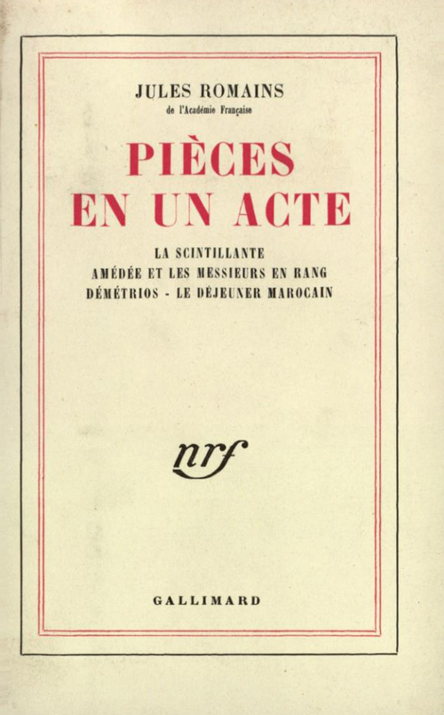 Couverture ebook de Pièces en un acte, de Jules Romains