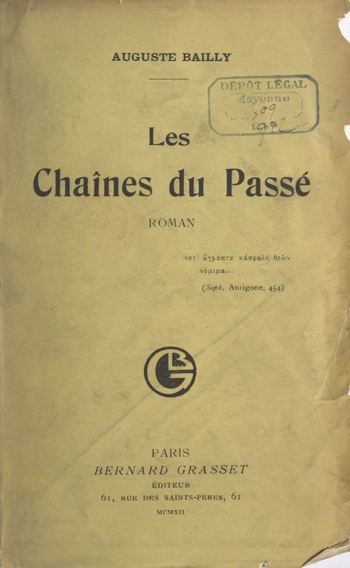 ebook cover of Les chaînes du passé, by Auguste Bailly
