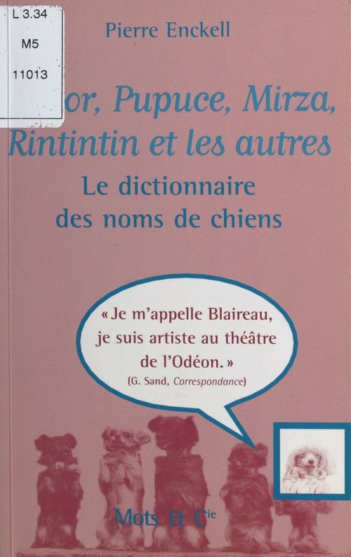 ebook cover of Médor, Pupuce, Mirza, Rintintin et les autres : le dictionnaire des noms de chiens, by Pierre Enckell