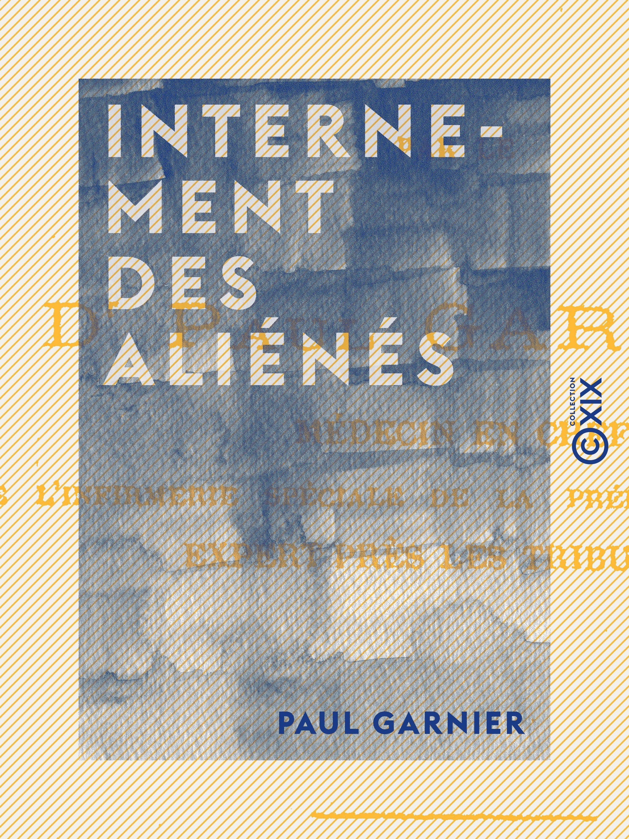 ebook cover of Internement des aliénés, by Paul Garnier
