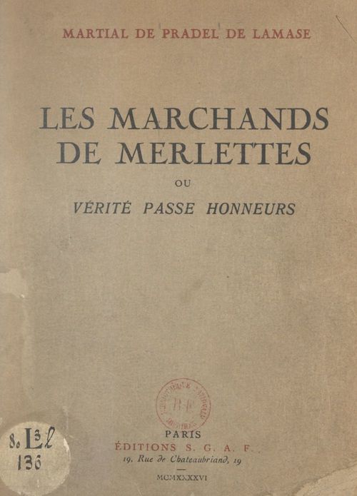 ebook cover of Les marchands de merlettes, by Martial De Pradel De Lamase
