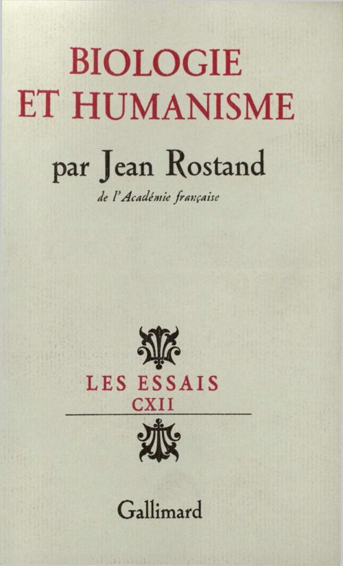 Couverture ebook de Biologie et humanisme, de Jean Rostand