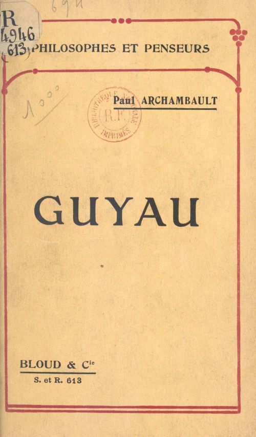 Couverture ebook de Guyau, de Paul Archambault