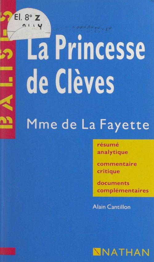 Couverture ebook de La princesse de Clèves, de Alain Cantillon