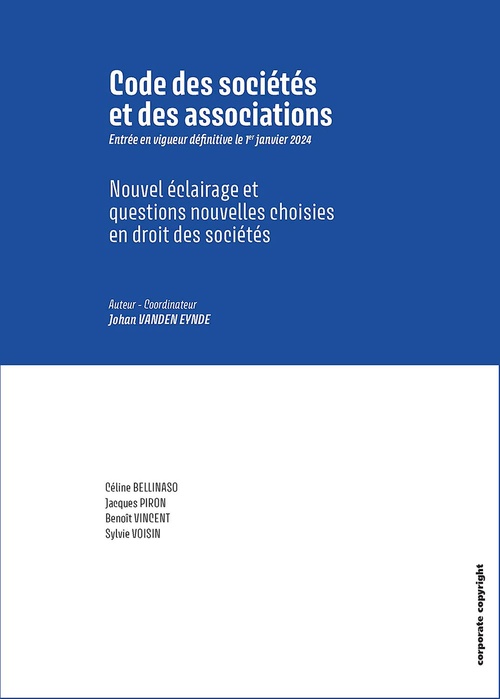 ebook cover of Code des sociétés et des associations, by Johan Vanden Eynde