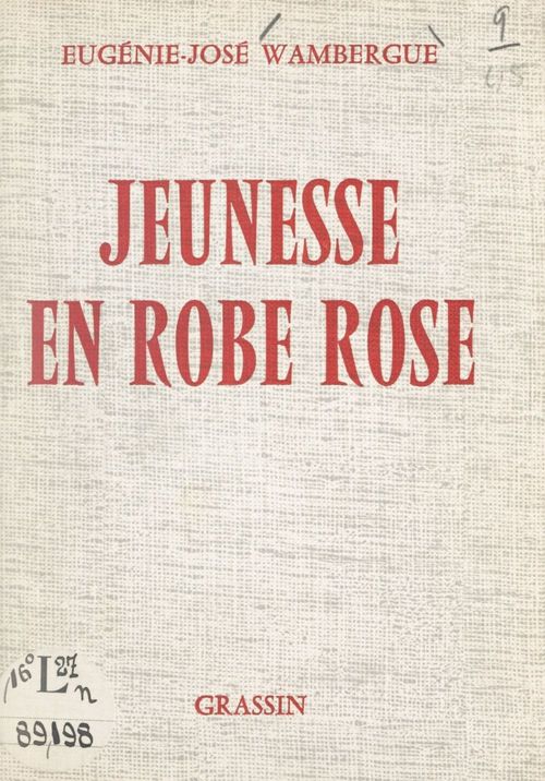 ebook cover of Jeunesse en robe rose, by Eugenie-Jose Wambergue