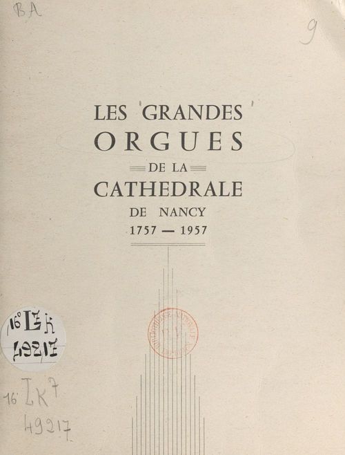 Couverture ebook de Les grandes orgues de la cathédrale de Nancy, de Henry Hennequin