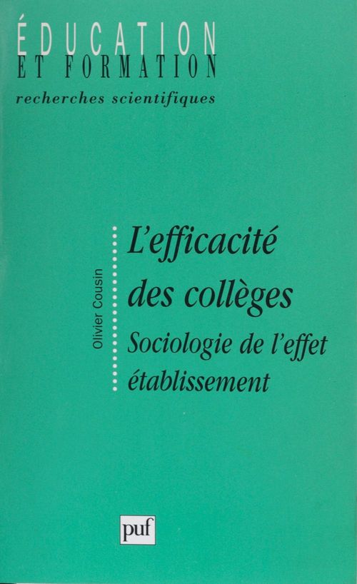 ebook cover of L'Efficacité des collèges, by Olivier Cousin
