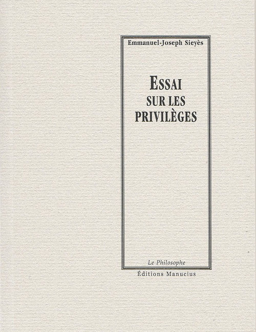 Couverture ebook de Essai sur les privilèges, de Emmanuel-Joseph Sieyès