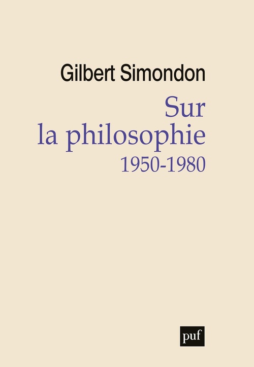 Couverture ebook de Sur la philosophie (1950-1980), de Gilbert Simondon
