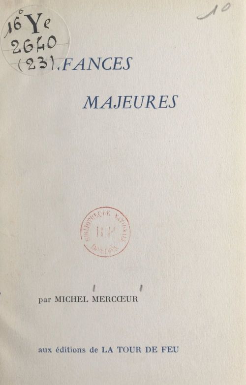 ebook cover of Enfances majeures, by Michel Mercoeur