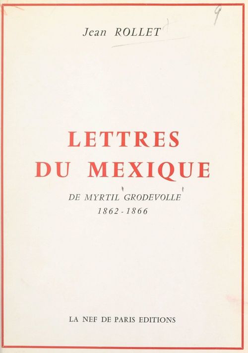 ebook cover of Lettres du Mexique de Myrtil Grodvolle, 1862-1866, by Myrtil Grodvolle