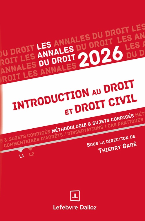ebook cover of Introduction au droit et droit civil 2026, by Thierry Garé