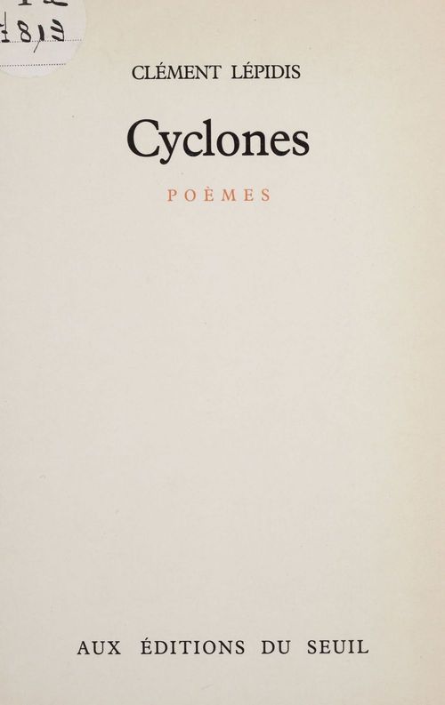 Couverture ebook de Cyclones, de Lepidis Clement