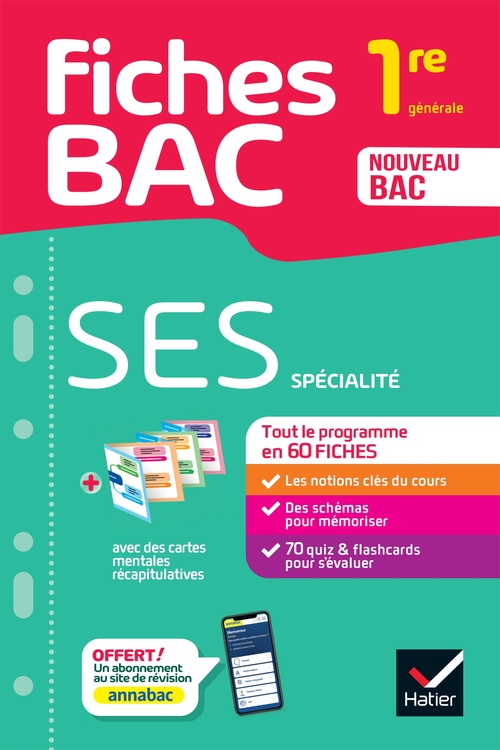 ebook cover of Fiches bac - SES 1re générale (spécialité), by Séverine Bachelerie-Marteau, Sylvie Godineau, Céline Le Feuvre, Denis Martin, Franck Rimbert, Gilles Seurin