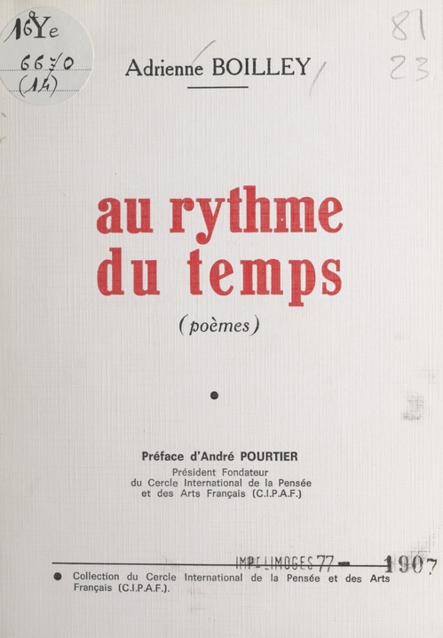ebook cover of Au rythme du temps, by Adrienne Boilley