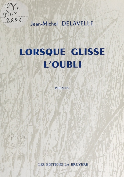 Couverture ebook de Lorsque glisse l'oubli, de Jean-Michel Delavelle