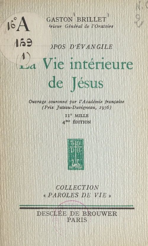 Couverture ebook de Propos d'Évangile (1). La vie intérieure de Jésus, de Gaston Brillet