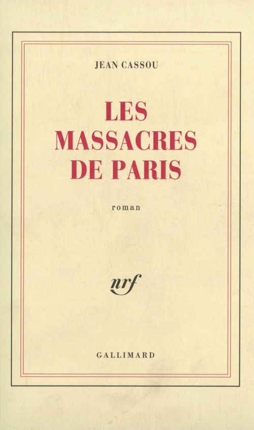 Couverture ebook de Les massacres de Paris, de Jean Cassou