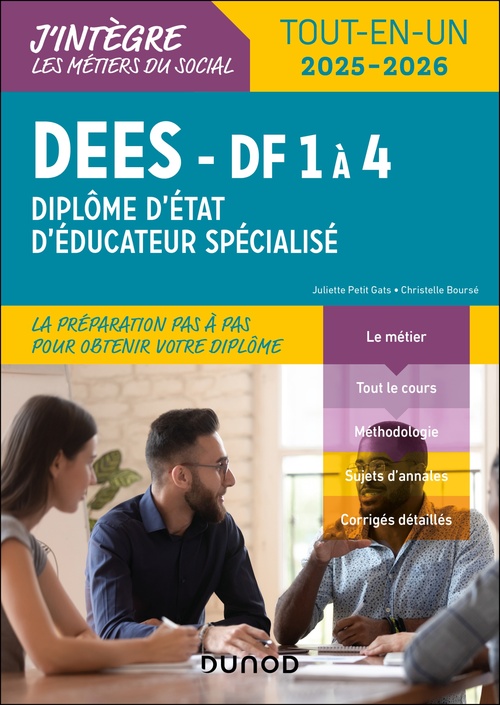 Couverture ebook de DEES - DF 1 à 4 - Diplôme d'État d'éducateur spécialisé - 2e éd., de Christelle Boursé, Juliette Petit-gats