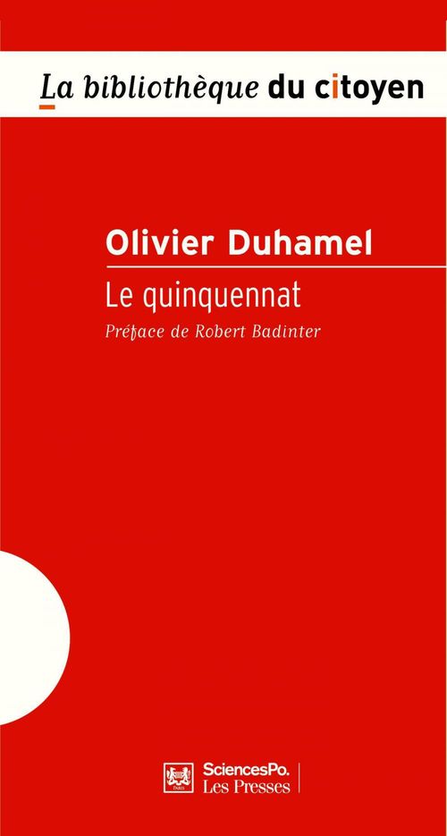 ebook cover of Le quinquennat, by Olivier Duhamel