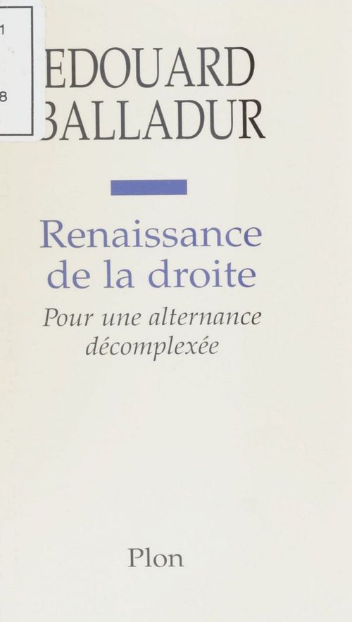 ebook cover of Renaissance de la droite, by Edouard Balladur