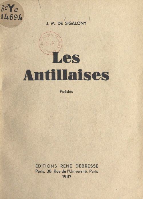 Couverture ebook de Les Antillaises, de J.-M. De Sigalony