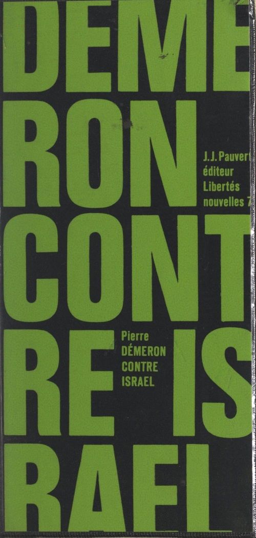 Couverture ebook de Contre Israël, de Pierre Demeron