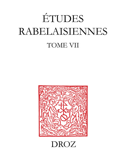 ebook cover of Etudes rabelaisiennes, by