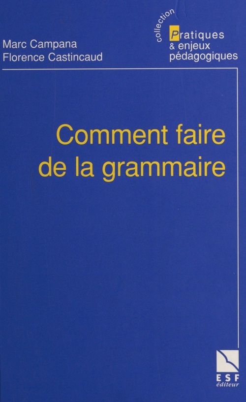 Couverture ebook de Comment faire de la grammaire, de Castincaud Florence