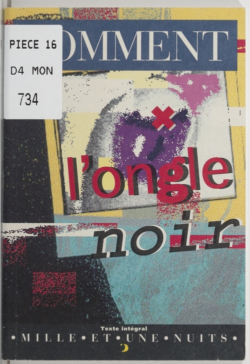 Couverture ebook de L'Ongle noir, de Bernard Comment