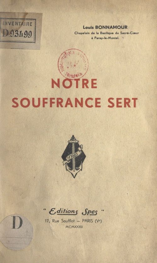 ebook cover of Notre souffrance sert, by Louis Bonnamour