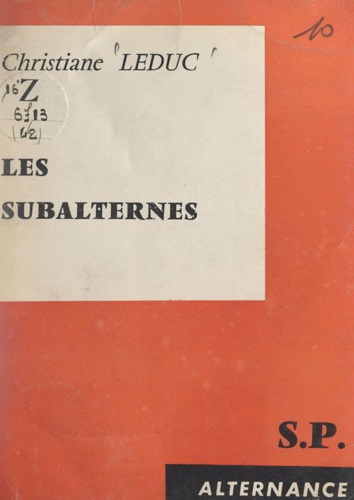 Couverture ebook de Les subalternes, de Christiane Leduc