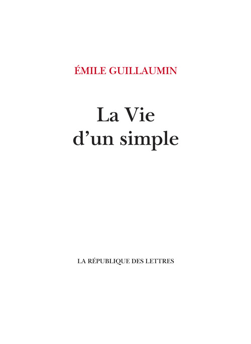 Couverture ebook de La Vie d'un simple, de Émile Guillaumin