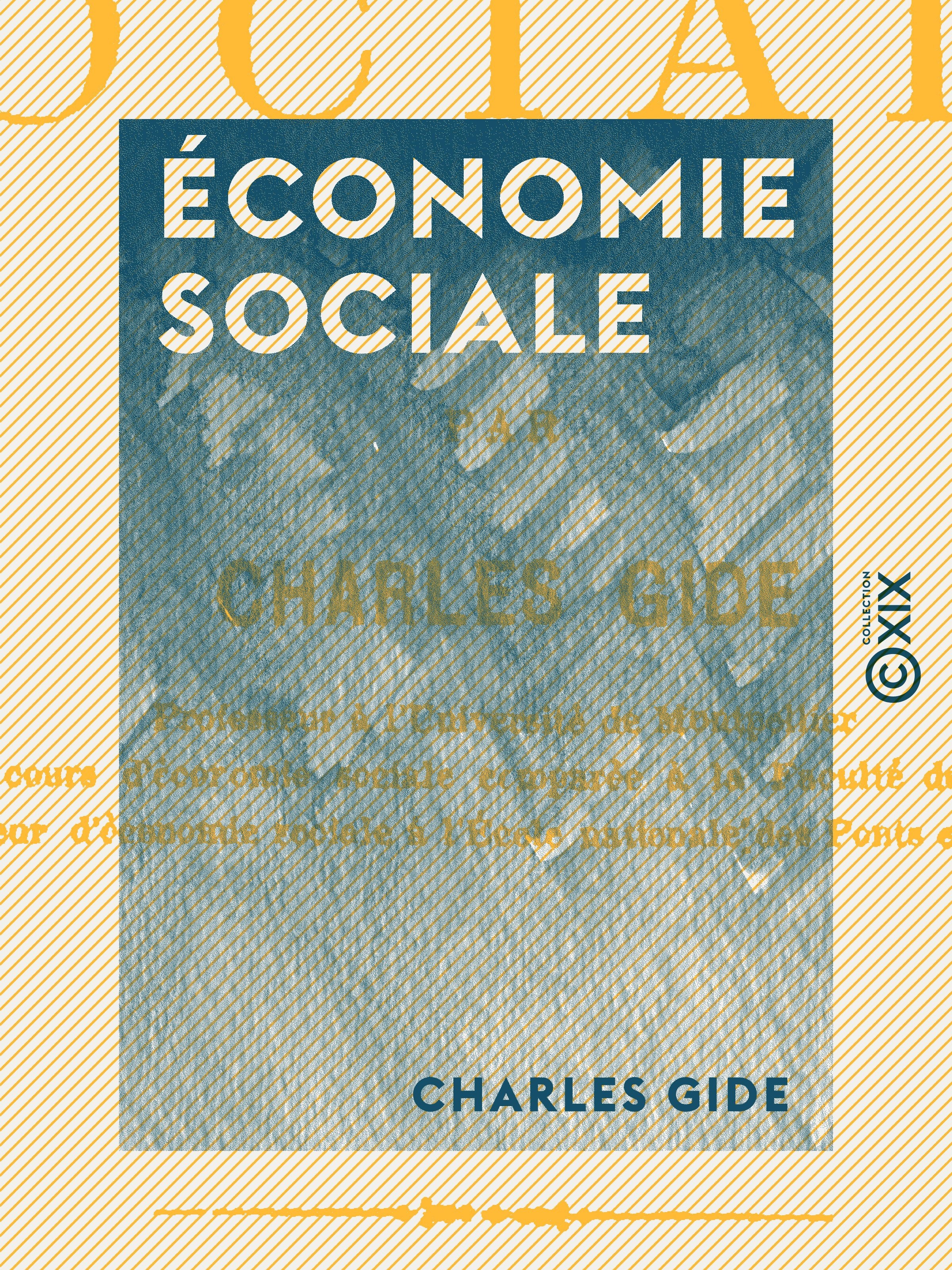 Couverture ebook de Économie sociale, de Charles Gide
