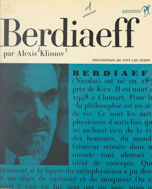 ebook cover of Nicolas Berdiaeff, ou la révolte contre l'objectivation, by Alexis Klimov