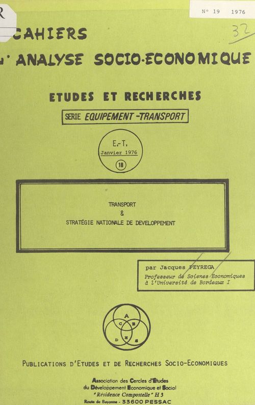 Couverture ebook de Transport et stratégie nationale de développement, de Jacques Peyrega