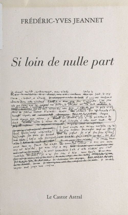 ebook cover of Si loin de nulle part, by Jeannet Frederic-Yve