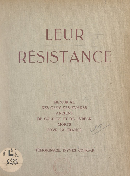 ebook cover of Leur Résistance, by Yves Congar