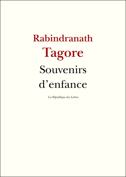 ebook cover of Souvenirs d'enfance, by Rabindranâth Tagore