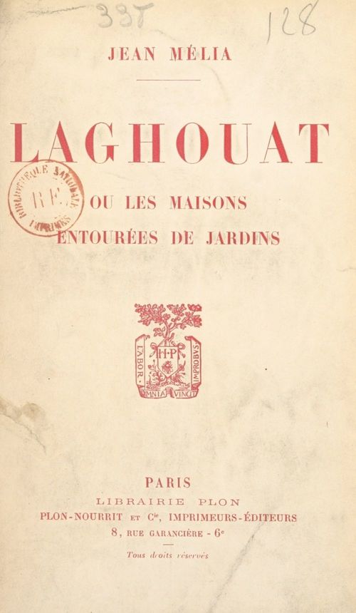 ebook cover of Laghouat, by Jean Melia