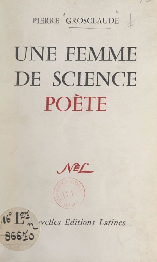 ebook cover of Femme de science et poète, Lucie Rondeau-Luzeau, by Pierre Grosclaude