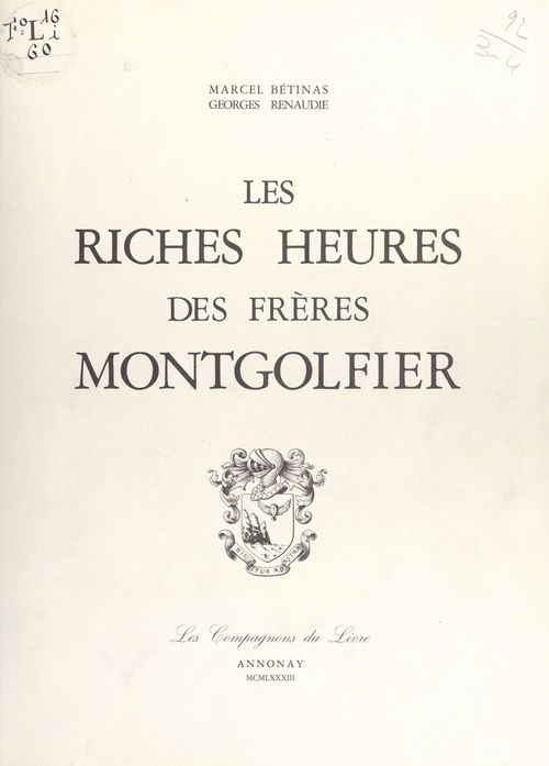 ebook cover of Les riches heures des frères Montgolfier, by Georges Renaude, Marcel Betinas