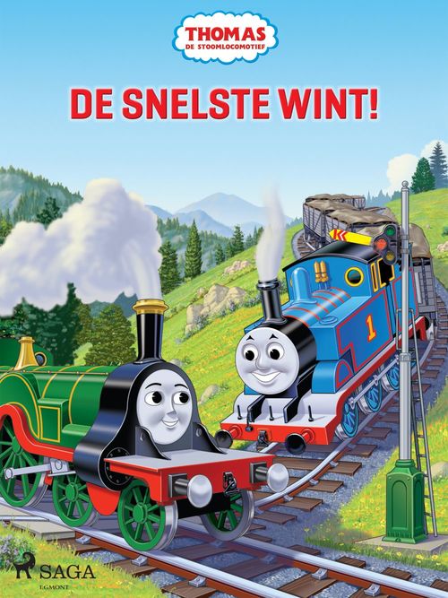 Couverture ebook de Thomas de Stoomlocomotief - De snelste wint!, de Mattel