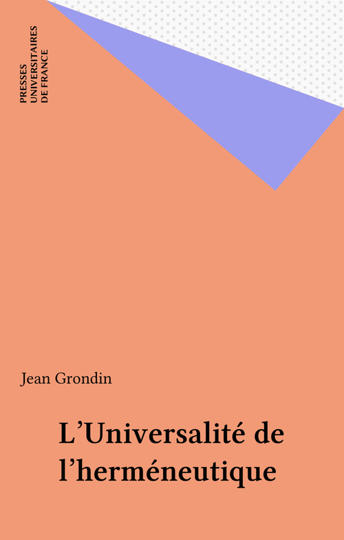 ebook cover of L'Universalité de l'herméneutique, by Jean Grondin