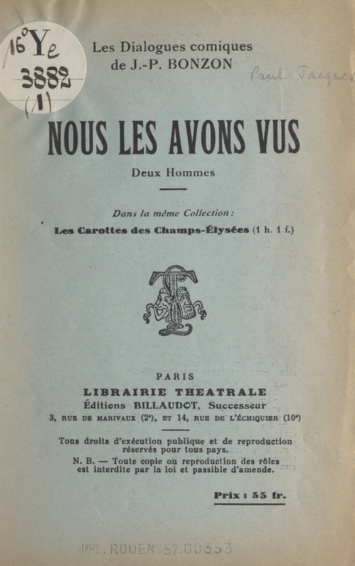 Couverture ebook de Nous les avons vus, de Paul-jacques Bonzon
