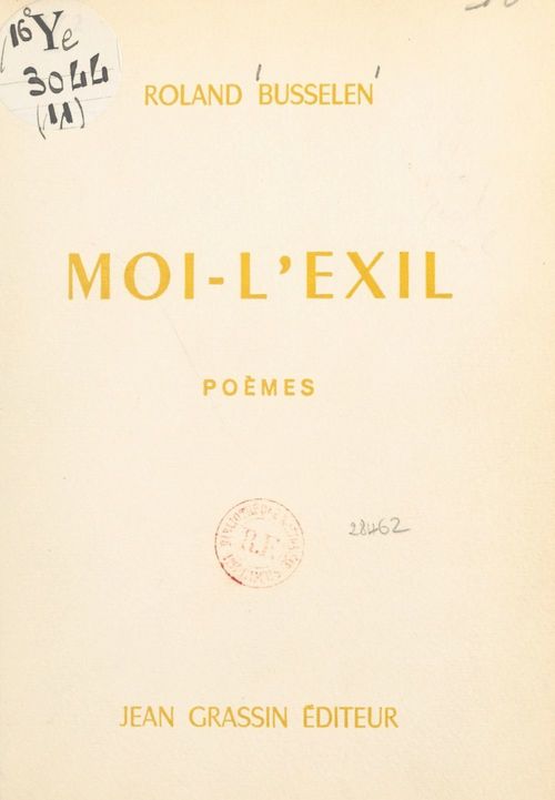 Couverture ebook de Moi-l'exil, de Roland Busselen