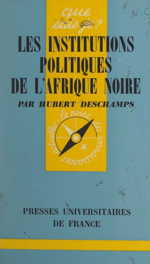 ebook cover of Les institutions politiques de l'Afrique noire, by Hubert Deschamps