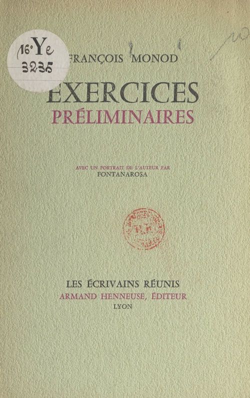 ebook cover of Exercices préliminaires, by Francois Monod